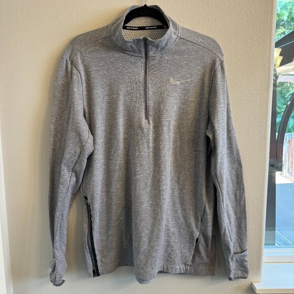 Nike Other - Nike Running Dri-Fit 1/4 zip pullover jacket mens Large gray hand covers